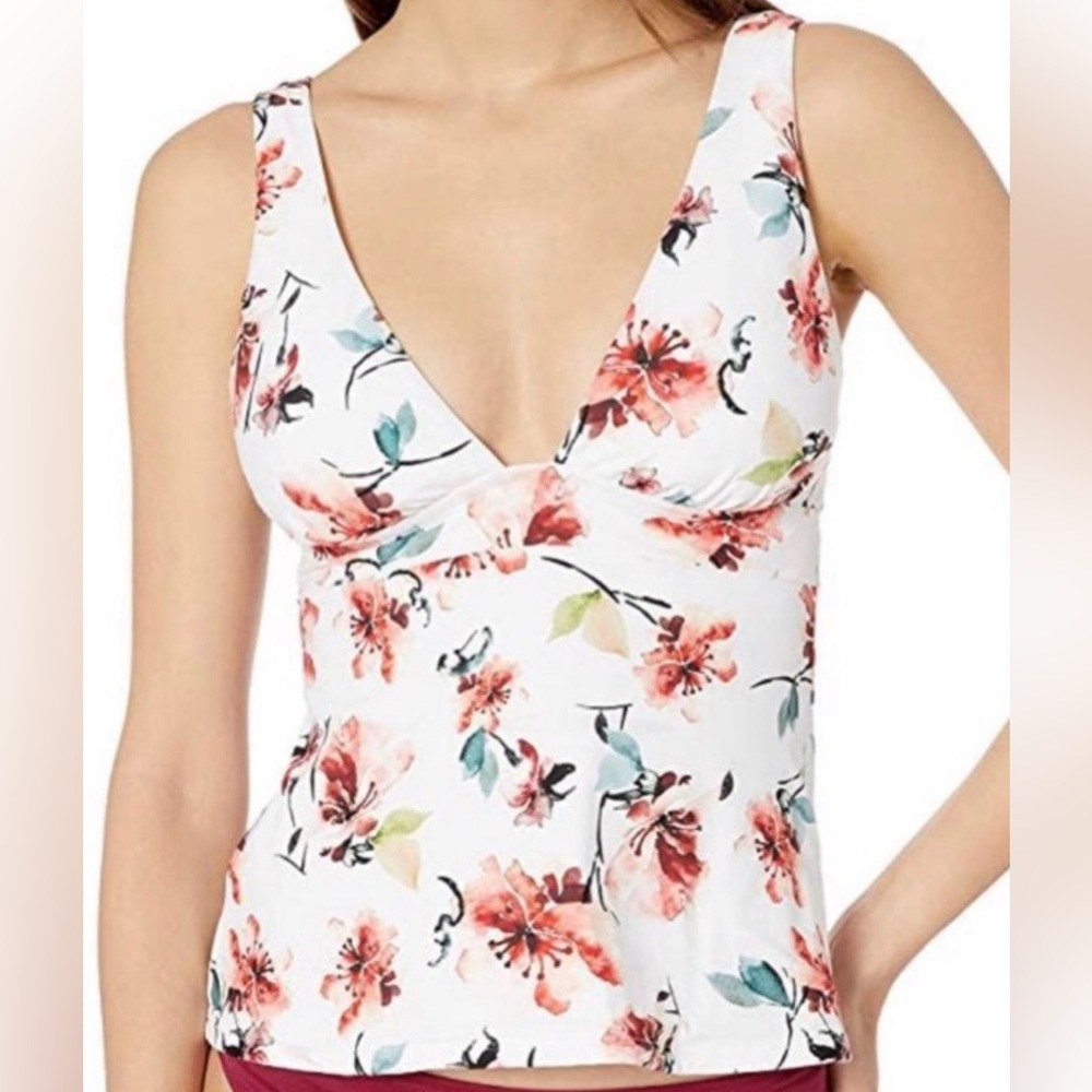 Lucky Brand Floral V-Neck Women's Tankini